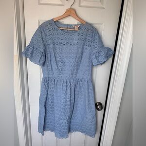 Brooks Brothers blue short sleeve inlet mini dress